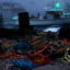 Coils of rope are seen in the parking lot as lobstermen head out to sea in Vinalhaven, Maine. Credit: Jessica Rinaldi/The Boston Globe via Getty Images