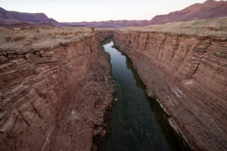 A view of the Colorado River from the Navajo Bridge in Marble Canyon, Ariz. Credit: Robyn Beck/AFP via Getty Images