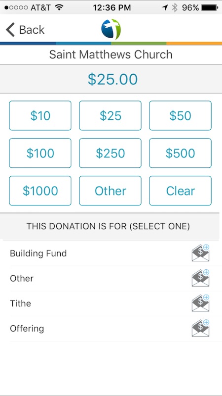 Recurring giving for iOS