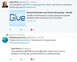 Sharing donations on Twitter with Givelify