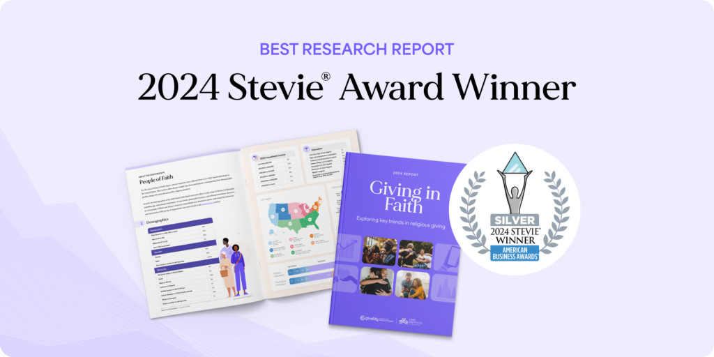 stevie award winner for church giving research